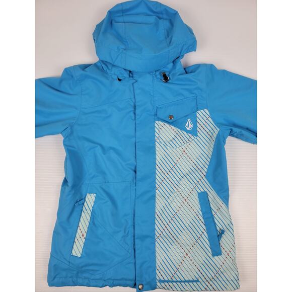 Volcom‎ Womens Medium Thermonite Creston Snowboard Ski Jacket Blue Vented Hooded - Picture 2 of 16